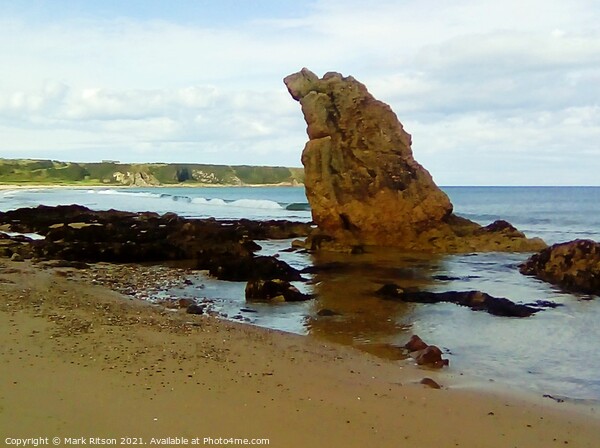 Large Rock on Cullen Beach  Picture Board by Mark Ritson