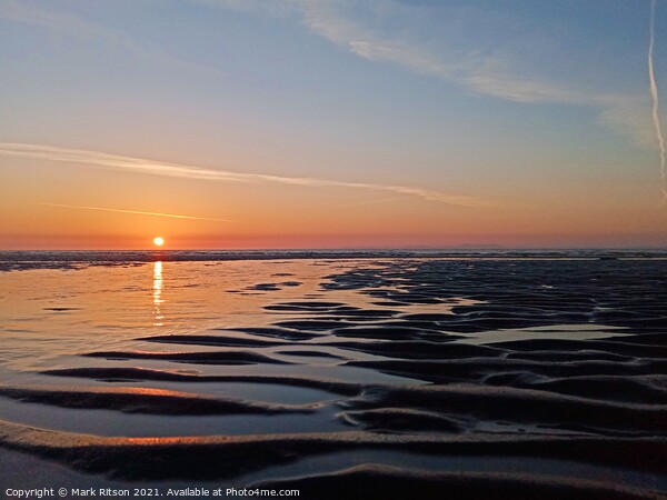 Solway Firth Sunset Picture Board by Mark Ritson