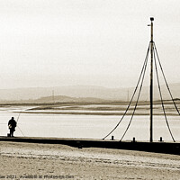 Buy canvas prints of Fisherman on the jetty at Burnham on Sea by Allan Snow