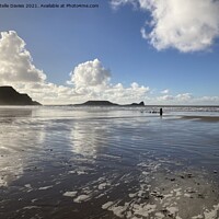 Buy canvas prints of Rhossili Bay ,Gower. by Estelle Davies