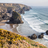 Buy canvas prints of The Bedruthan Steps, Cornwall by Daniel Nicholson