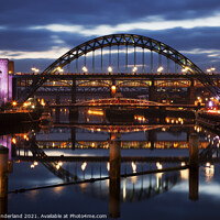 Buy canvas prints of Tyne Bridge at Dusk Newcastle Gateshead by Mark Sunderland