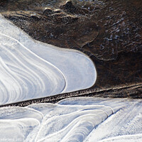 Buy canvas prints of Abstract Ice Patterns in Floodwater in Nidderdale by Mark Sunderland