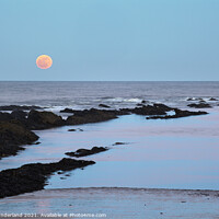Buy canvas prints of Moonrise at Doo Craigs St Andrews by Mark Sunderland