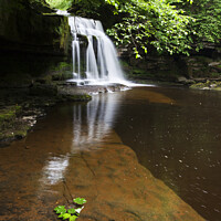 Buy canvas prints of West Burton Waterfall in Summer Wensleydale by Mark Sunderland