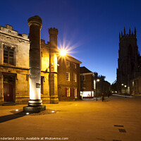 Buy canvas prints of Minster Piazza in York at Dusk by Mark Sunderland