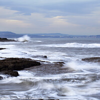 Buy canvas prints of View across the Waves to Scarborough from Filey Br by Mark Sunderland