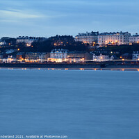 Buy canvas prints of Filey Seafront Illuminations at Dusk by Mark Sunderland