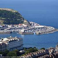 Buy canvas prints of Old Harbour and East Harbour below Castle Hill at Scarborough by Mark Sunderland