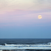 Buy canvas prints of Moonrise over the North Sea at Alnmouth by Mark Sunderland