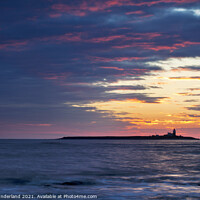 Buy canvas prints of Red Sky over Coquet Island by Mark Sunderland