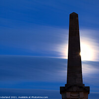 Buy canvas prints of Moonrise behind the Martyrs Monument by Mark Sunderland