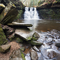 Buy canvas prints of Goitstock Waterfall in Goitstock Wood by Mark Sunderland