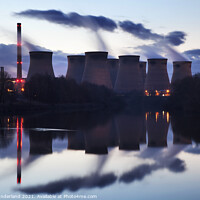 Buy canvas prints of Ferrybridge Power Station Reflected in the River Aire by Mark Sunderland