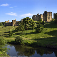 Buy canvas prints of Alnwick Castle from The Lion Bridge by Mark Sunderland