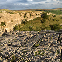 Buy canvas prints of Limestone Pavement at Malham Cove at Sunset by Mark Sunderland