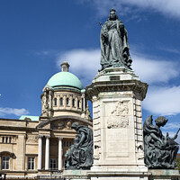 Buy canvas prints of Queen Victoria Statue and City Hall in Hull by Mark Sunderland