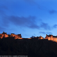 Buy canvas prints of Edinburgh Castle at Dusk by Mark Sunderland