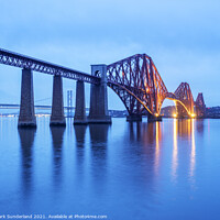 Buy canvas prints of Forth Bridge at Dusk South Queensferry by Mark Sunderland