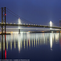 Buy canvas prints of Forth Road Bridges at Dusk South Queensferry by Mark Sunderland