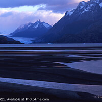 Buy canvas prints of Lago Grey at Sunrise Torres del Paine by Mark Sunderland