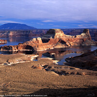 Buy canvas prints of Padre Bay and Gunsight Butte from Romana Mesa by Mark Sunderland