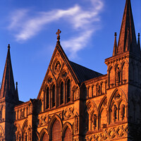 Buy canvas prints of Salisbury Cathedral at Sunset by Mark Sunderland