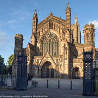 Buy canvas prints of Hereford Cathedral at Sunset by Mark Sunderland