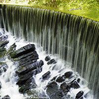 Buy canvas prints of Weir in Skipton Castle Woods by Mark Sunderland