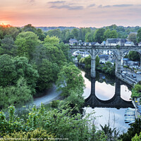 Buy canvas prints of Knaresborough Viaduct at Sunset in Late Spring by Mark Sunderland