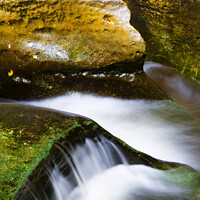 Buy canvas prints of Waterfall in How Stean Gorge Nidderdale by Mark Sunderland