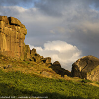 Buy canvas prints of Clouds Clearing Over Cow and Calf Rocks at Sunrise on Ilkley Moor by Mark Sunderland