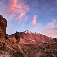 Buy canvas prints of Pink Clouds at Dawn over Mount Teide by Mark Sunderland