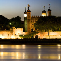 Buy canvas prints of The Tower of London and The River Thames at Dusk London England by Mark Sunderland