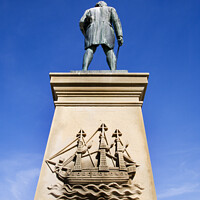 Buy canvas prints of Captain Cook Statue at Whitby by Mark Sunderland