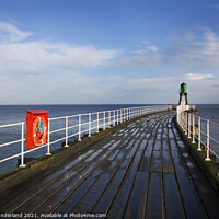 Buy canvas prints of The West Pier at Whitby by Mark Sunderland