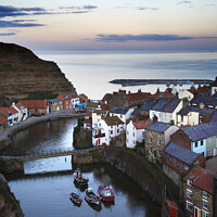 Buy canvas prints of The Attractive Fishing Village of Staithes in North Yorkshire En by Mark Sunderland