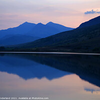 Buy canvas prints of Snowdon Horseshoe at Sunset Wales by Mark Sunderland