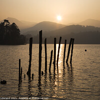 Buy canvas prints of Derwent Water at Sunset Keswick by Mark Sunderland