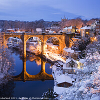 Buy canvas prints of Viaduct and River Nidd in Winter Knaresborough by Mark Sunderland