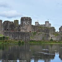 Buy canvas prints of Caerphilly Castle and Moat by Paul McNiffe