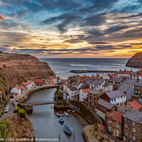 Buy canvas prints of Sunrise over Staithes by Paul Smith