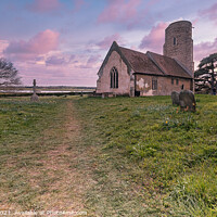 Buy canvas prints of Sunset at Ramsholt Church by Paul Smith