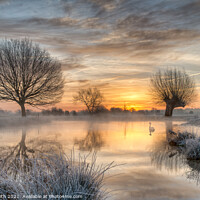 Buy canvas prints of Mist and Frost on the Stour by Paul Smith