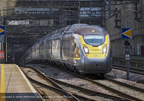 Eurostar Train London Travel Picture Board by GEOFF GRIFFITHS