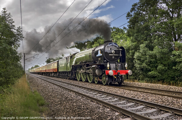 60163 Tornado passing Arksey Doncaster with The North Briton Picture Board by GEOFF GRIFFITHS