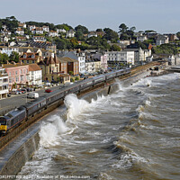 Buy canvas prints of Royal train at high tide. Dawlish, Devon by GEOFF GRIFFITHS
