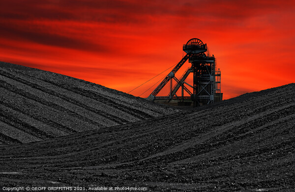 Hatfield colliery sunset Picture Board by GEOFF GRIFFITHS