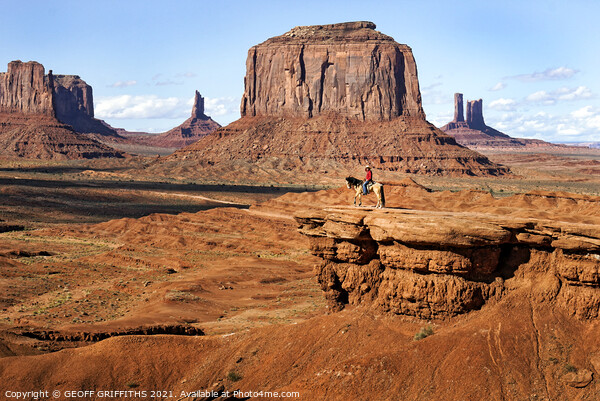 Cowboy Monument valley Picture Board by GEOFF GRIFFITHS