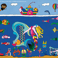 Buy canvas prints of Mermaid Musical Fish. by Steve Tucker